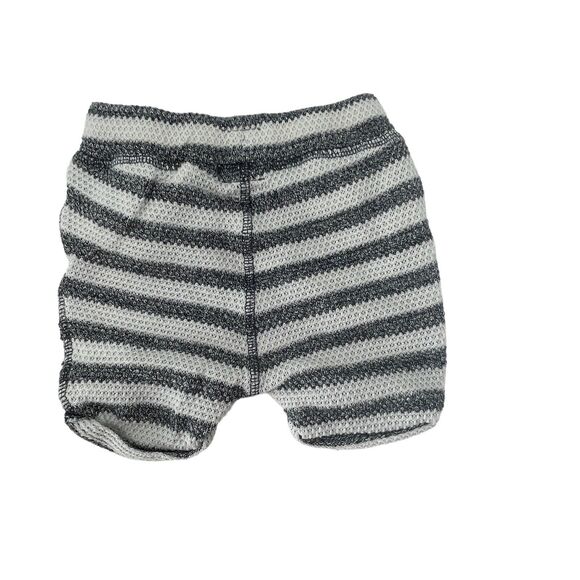 Zara Knitwear Grey White Striped Shorts Pockets Baby 6-9 Months - Picture 2 of 3